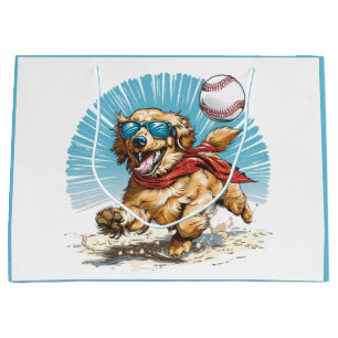 Golden Retriever Dog Baseball spielen Große Geschenktüte