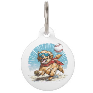Golden Retriever Dog Baseball spielen Haustiermarke