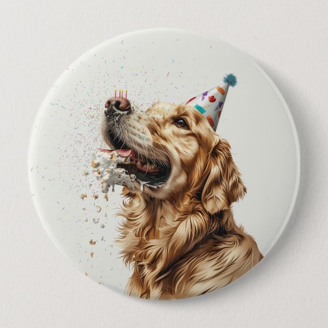 Golden Retriever Dog Button (Vorderseite)