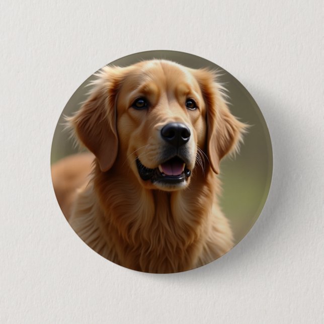 Golden Retriever Dog Button (Vorderseite)