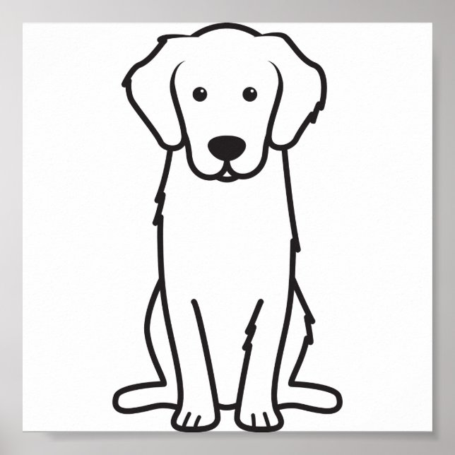 Golden Retriever Dog Cartoon Poster (Vorne)