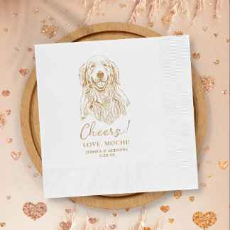 Golden Retriever Dog Chef Custom Cocktail Napkin Serviette