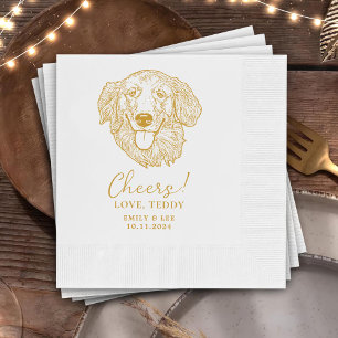 Golden Retriever Dog Chef Custom Cocktail Napkin Serviette