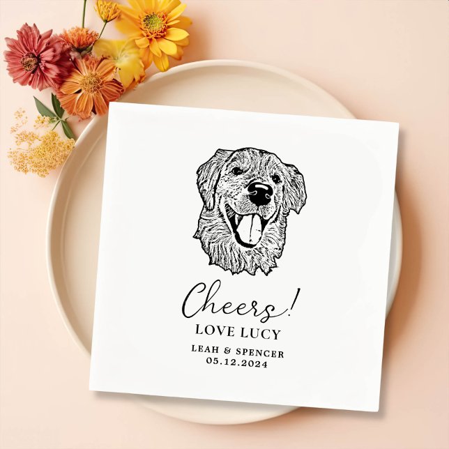 Golden Retriever Dog Chef Custom Cocktail Napkin Serviette (Von Creator hochgeladen)