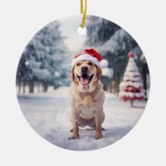 Golden Retriever Dog Christmas Keepake Keramik Ornament