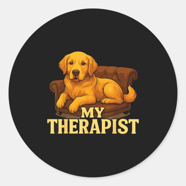Golden Retriever Dog Clothes For Humans My Therast Runder Aufkleber (Vorderseite)