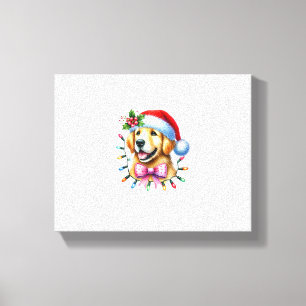 Golden Retriever Dog Coquette Bow Christmas Matchi Leinwanddruck