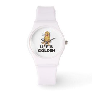 Golden Retriever Dog - Das Leben ist golden Armbanduhr