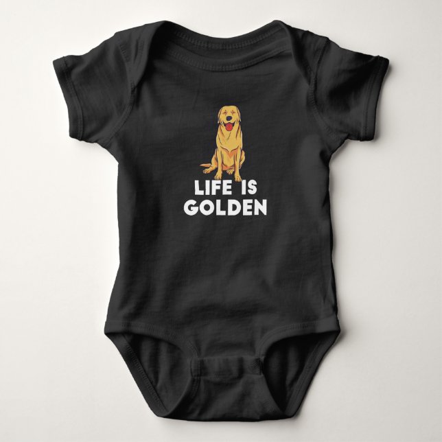 Golden Retriever Dog - Das Leben ist golden Baby Strampler (Vorderseite)