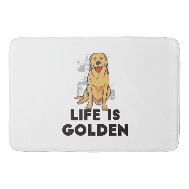 Golden Retriever Dog - Das Leben ist golden Badematte (Vorderseite)