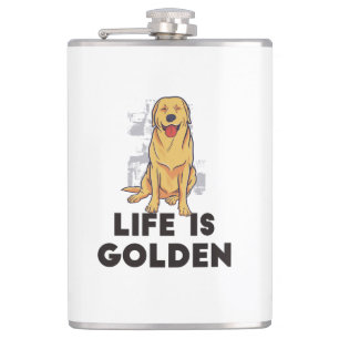 Golden Retriever Dog - Das Leben ist golden Flachmann