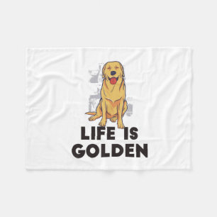 Golden Retriever Dog - Das Leben ist golden Fleecedecke