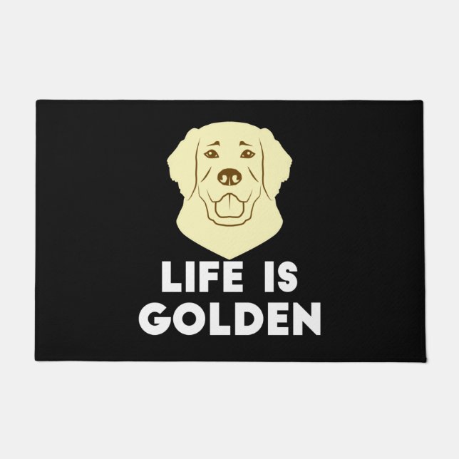 Golden Retriever Dog - Das Leben ist golden Fußmatte (Vorderseite)