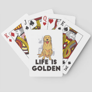 Golden Retriever Dog - Das Leben ist golden Spielkarten