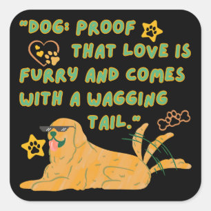 Golden Retriever Dog, Dog Lover, Quadratischer Aufkleber