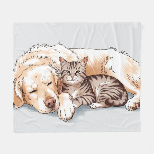 Golden Retriever Dog Fleece Blanket Liebe (Vorderseite (Horizontal))