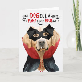 Golden Retriever Dog Funny Count DOGcula Halloween Feiertagskarte