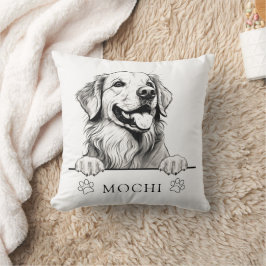 Golden Retriever Dog Hand Zeichnend Personalisiert Kissen