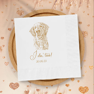 Golden Retriever Dog I do to Custom Cocktail Serviette