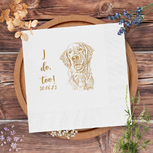 Golden Retriever Dog I do to Custom Cocktail Serviette
