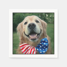 Golden Retriever Dog in Bow Krawatte Unabhängigkei Serviette