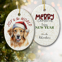 Golden Retriever Dog Joy to World Keramik Ornament