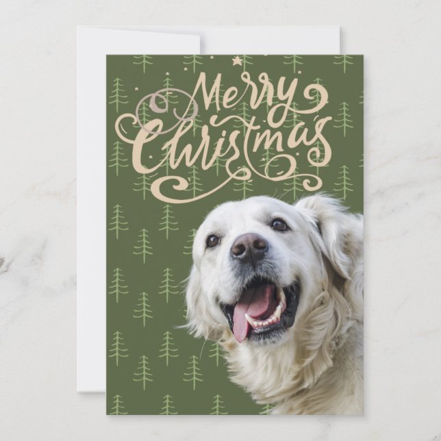 Golden Retriever Dog lächelnd Frohe Weihnachten (Vorderseite)