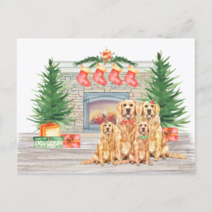 Golden Retriever Dog Lover Christmas Feiertagspostkarte