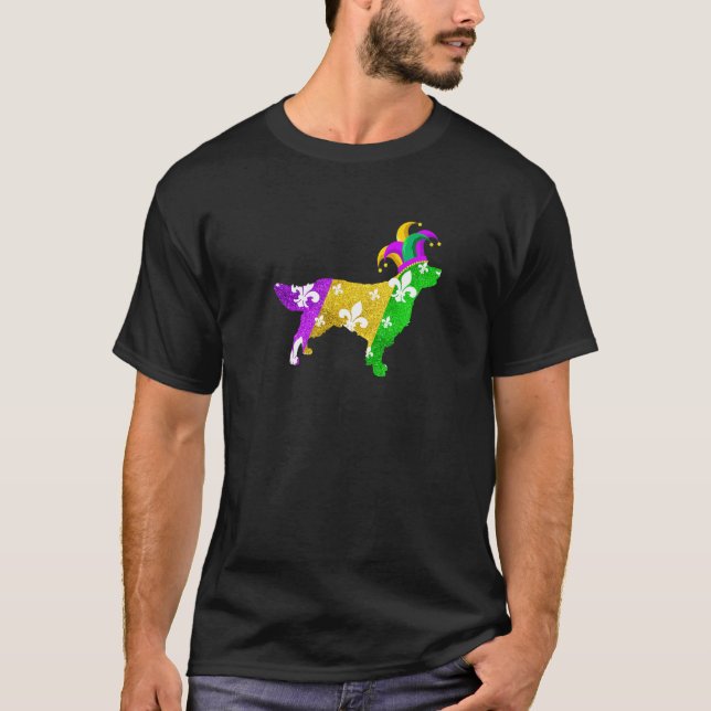 Golden Retriever Dog Mardi Gras Carnivals Funny Pu T-Shirt (Vorderseite)