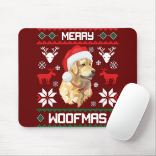 Golden Retriever Dog Merry Woofmas Weihnachtsschwe Mousepad