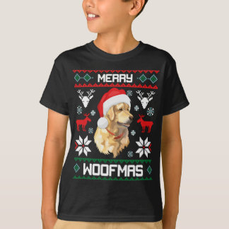 Golden Retriever Dog Merry Woofmas Weihnachtsschwe T-Shirt