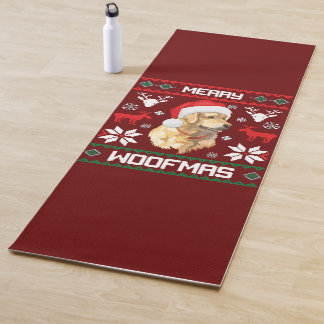 Golden Retriever Dog Merry Woofmas Weihnachtsschwe Yogamatte