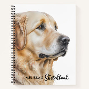 Golden Retriever Dog Modernes Aquarellbuch Notizbuch
