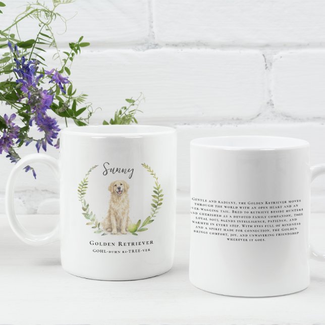 Golden Retriever Dog | Monogram Kaffeetasse (Von Creator hochgeladen)