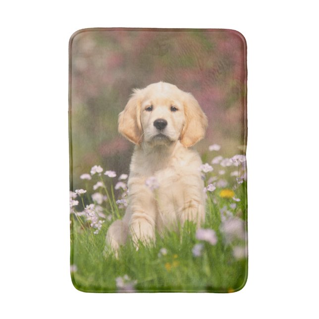 Golden Retriever Dog Niedlich Goldie Puppy - Badematte (Vorderseite Vertikal)