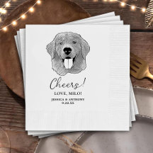 Golden Retriever Dog Personalisiert Cheers Napkins