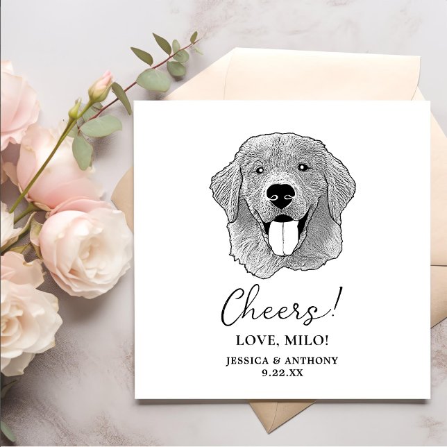 Golden Retriever Dog Personalisiert Cheers Napkins Serviette (Von Creator hochgeladen)
