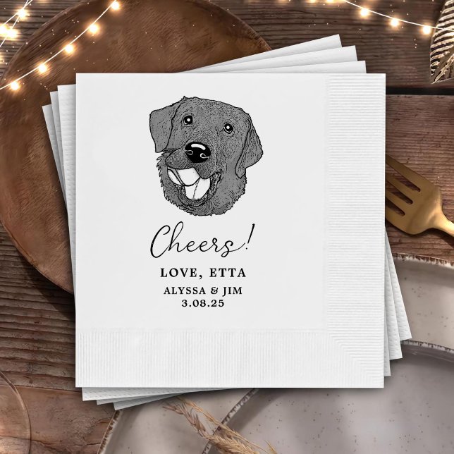 Golden Retriever Dog Personalisiert Cheers Napkins Serviette (Von Creator hochgeladen)