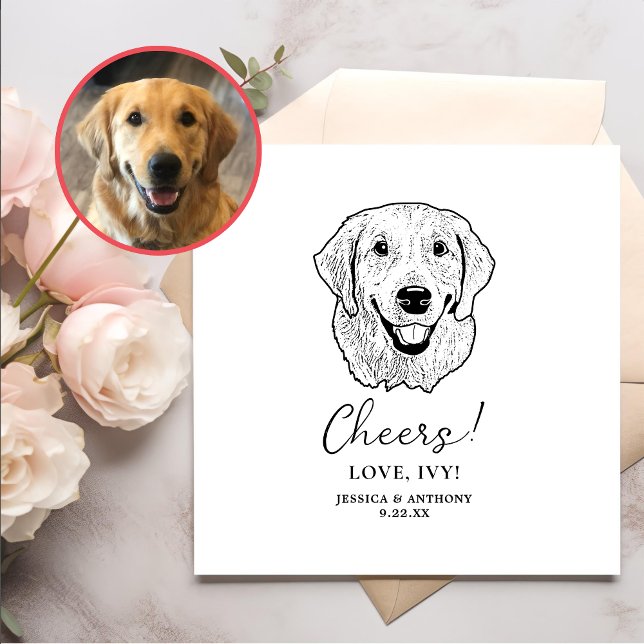 Golden Retriever Dog Personalisiert Cheers Serviette (Von Creator hochgeladen)