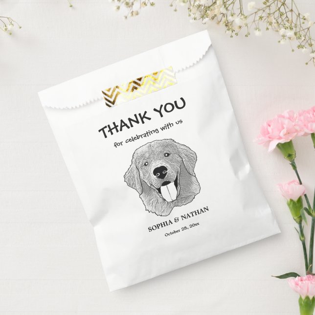 Golden Retriever Dog Personalisiert Danke Geschenktütchen (Versiegelt)
