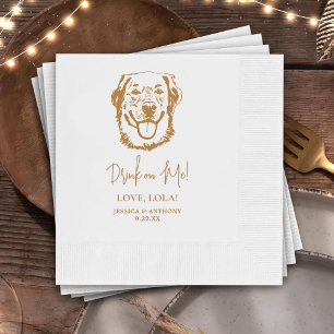 Golden Retriever Dog Personalisiert Drink on Me Serviette