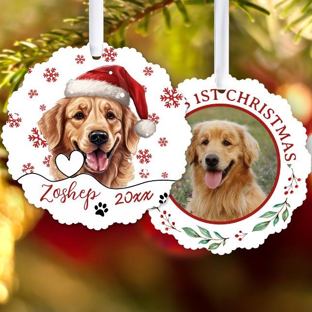 Golden Retriever Dog Personalisiert Ornament Karte (Von Creator hochgeladen)