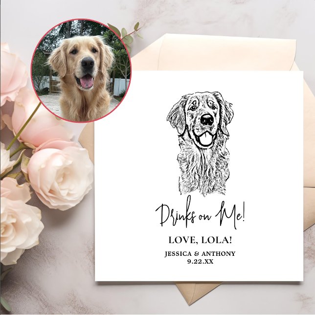 Golden Retriever Dog Personalisierte Drinks auf mi Serviette (Von Creator hochgeladen)