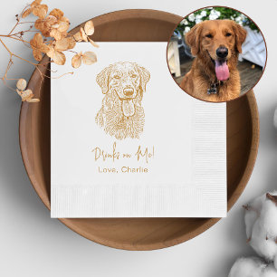 Golden Retriever Dog Personalisiertes Getränk zu m Serviette