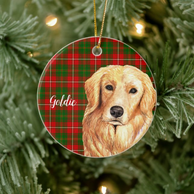 Golden Retriever Dog Personalized Keramik Ornament (Baum)