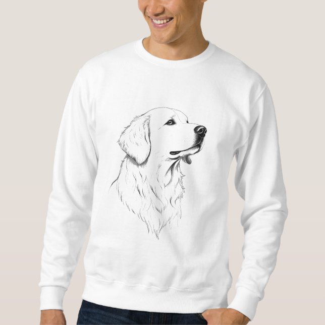 Golden Retriever Dog Portrait Men's Sweater Sweatshirt (Vorderseite)