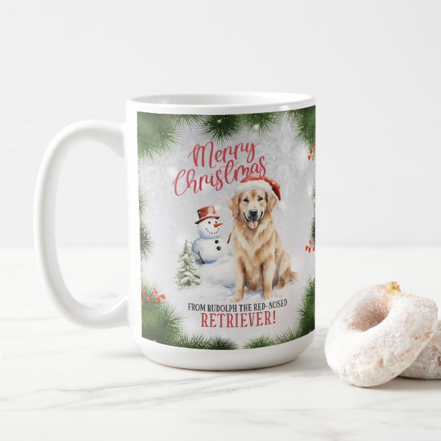Golden Retriever Dog Pub Weihnachtskaffee Tasse (Mit Donut)