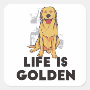Golden Retriever Dog Quadratischer Aufkleber