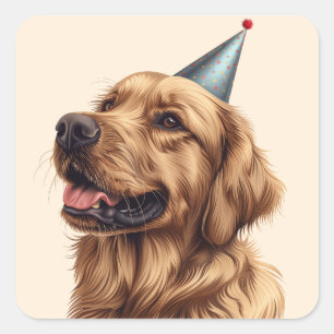 Golden Retriever Dog Quadratischer Aufkleber