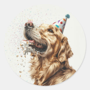 Golden Retriever Dog Runder Aufkleber